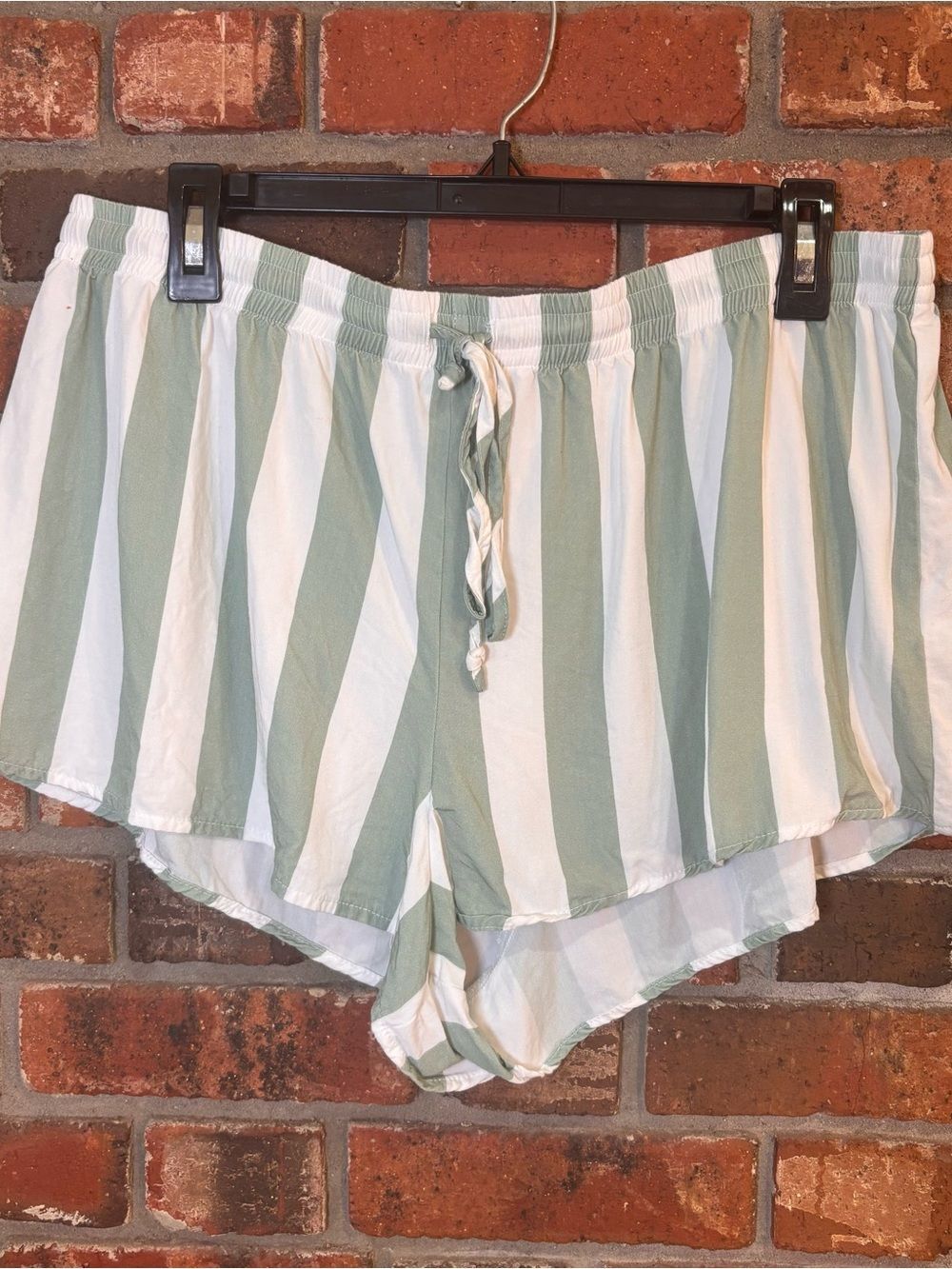 Birdy Grey womens Ashtin Sage stripe pajama boxer shorts green XL